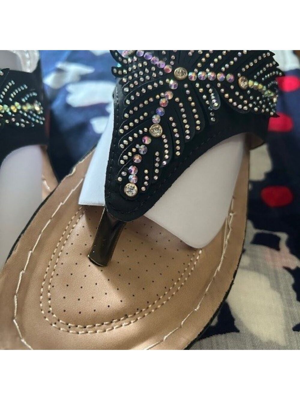 NWOT Women's Beaded Sandals choose Black or Tan both are size 9 - Picture 10 of 12